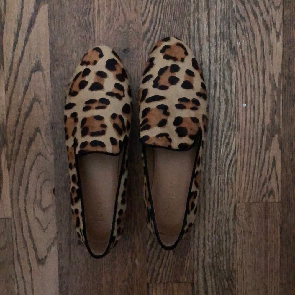 Leopard j.crew loafers